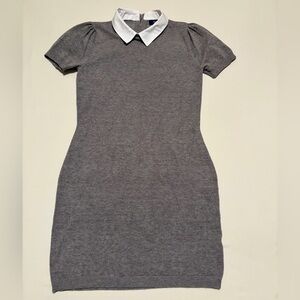 Forever 21 Gray and White Collar Dress